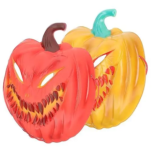 Produktbild: GALPADA 2st Halloween-maske Gruselige Kürbisdekorationen Neuheit Gruselige Masken Halloween-party-masken Schreckliche Kürbismaske Halloween Gruselige Requisiten Maskerade Masken Plastik