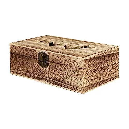 Produktbild: SAFIGLE 2 Stück Holz Regaldekoration Uhren Tasche Schatztruhe Antike Schublade Schmuck Organizer Halskette Schmuck Organizer Tabletts