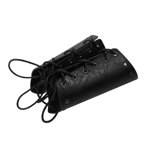 Produktbild: SAFIGLE 2 Stücke Mittelalterliche Armbracer PU Verstellbare Handgelenkschutz für Cosplay Theateraufführungen Authentisches Accessoire für Herren für Larp Themenpartys