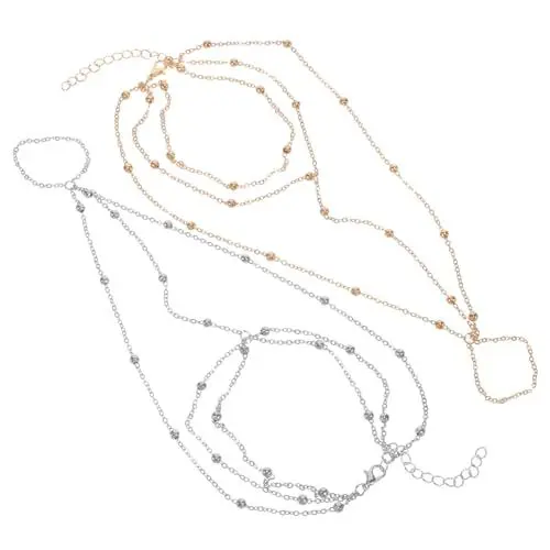 Produktbild: SAFIGLE 2st Fußkettchenschmuck Knöchelschmuck Armband Für Mädchen Fußkettchen Aus Metall Frauen Fußkettchen Knöchel-fuß-Kette Fußkettchen Für Damen Verstellbar Dame Fußkettchen Legierung