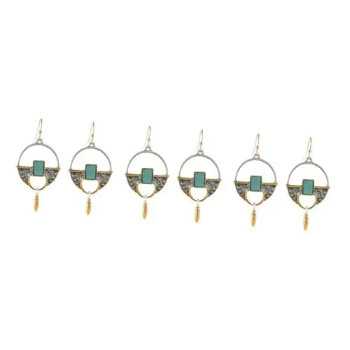 Produktbild: SAFIGLE 3 Paare Ohrringe mit eingelegtem Erz anhänger für ohrringe anhänger ohrringe Böhmische Ohrringe für Frauen Edelstein-Ohrringe Tropfenohrringe Ohrschmuck synthetisches blaues Erz
