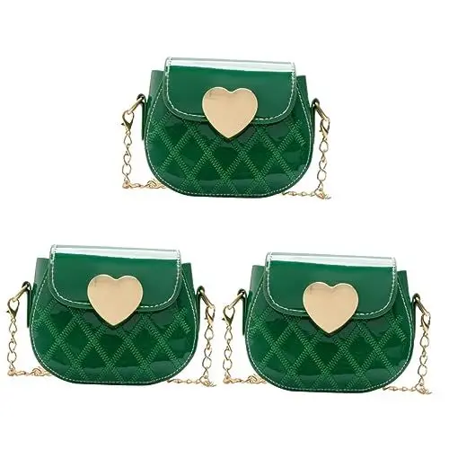Produktbild: SAFIGLE 3st Kindertasche Mädchenhafte Kinder Single-umhängetasche Kinder Geldbörse Mädchen Geldbörsen Für Kinder 6-8 Geldbörse Für Kleine Mädchen Damen Geldbörse Pu-leder Green