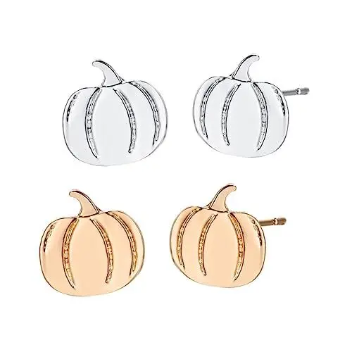 Produktbild: SAFIGLE 4 Paare Kürbis-gemüse-ohrstecker Halloween-biker-ohrstecker Goldene Kürbisohrringe Ohrringe Aus Sterlingsilber Ohrschmuck Handy-geldbörse Mode (eisen) Eine Woche Fräulein