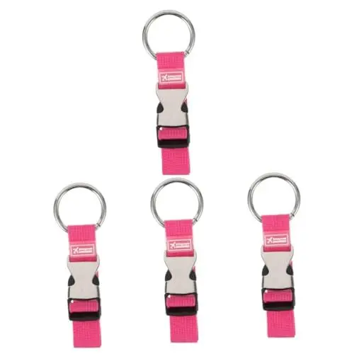 Produktbild: SAFIGLE 4 Stück Gepäckschnalle Reisezubehör reiseaccessoires koffergurt Kofferband koffergürtel Gepäckgurte für Koffer verstellbare Träger Gepäckband Gepäckgürtel Rostfreier Stahl Rosy