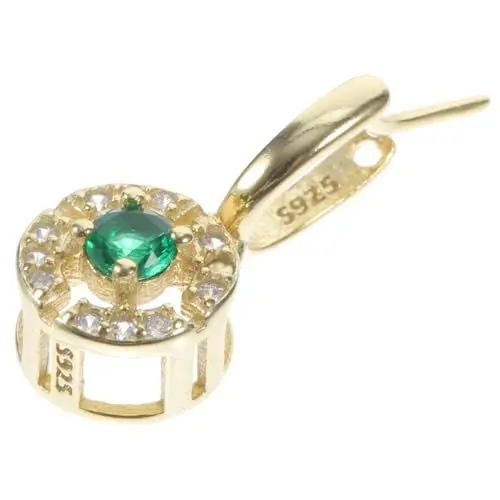Produktbild: SAFIGLE 4 Stück S925 Anhänger Silber Clip Schnalle Smaragd Jade Anhänger Kristall Schnalle Melone Schnalle Halskette Schnalle Schmuckherstellung Anhänger Verschluss Bügel Charm Verschluss