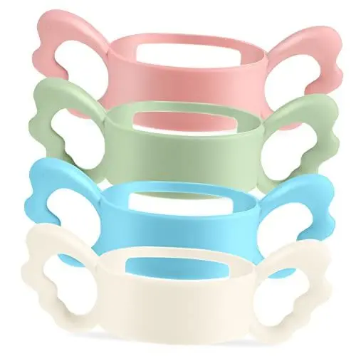 Produktbild: SAFIGLE 4 Ultra breite Baby flasche mam flaschen set Flaschengriffe flaschengestell baby babyflaschen halterung Babyzubehör für Neugeborene Stillflasche Flaschenhalter 6cm