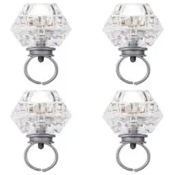 Produktbild: SAFIGLE 4er-Pack Diamant-Leuchtringe - LED-Diamant-Ring-Spielzeug - Glitzerspielzeug für Kinder - Neuheitenringe mit LED-Partyringe - Kinder-Fingerspielzeug zum Leuchten - Premium-Leuchtringe für Part