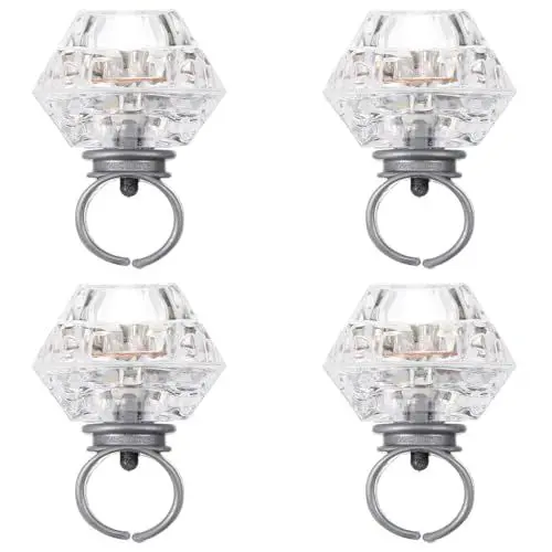 Produktbild: SAFIGLE 4er-Pack Diamant-Leuchtringe - LED-Diamant-Ring-Spielzeug - Glitzerspielzeug für Kinder - Neuheitenringe mit LED-Partyringe - Kinder-Fingerspielzeug zum Leuchten - Premium-Leuchtringe für Part