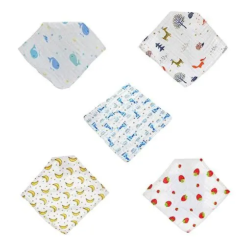 Produktbild: SAFIGLE 5st Neugeborenes Baby Gesichtstuch Babyausstattung Waschlappen Babytaschentuch Baumwolle Baby-sabber-lätzchen Musselin Baumwolle Baby Tücher Babylätzchen Gaze Baumwollhandtuch Kind