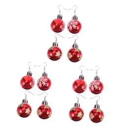 Produktbild: SAFIGLE 6 Paare Weihnachtskugel-Ohrringe weihnachtsfeier liefert Weihnachtsbaum-Ohrringe weihnachtskugeln ohrringe festival ohrringe Weihnachts-Ohrtropfen weihnachtsohrringe schmuck