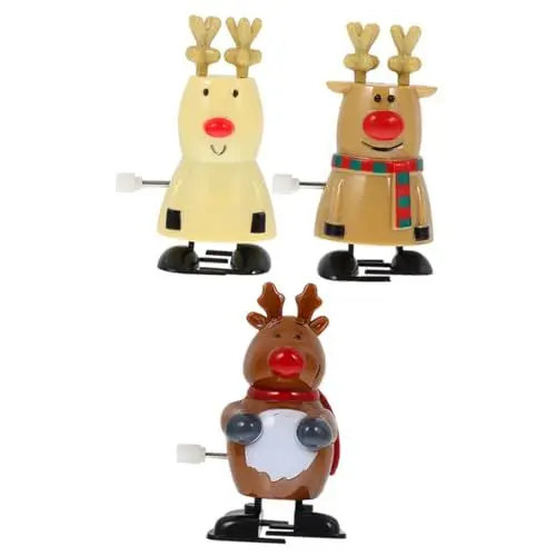 Produktbild: SAFIGLE 6stücke Weihnachten Wind-up Spielzeugset Lustige Kunststofffiguren Aufziehbare Weihnachtsmann Und Rentier-spielzeuge Für Kinderpartys Und