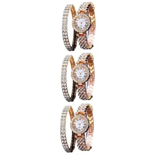 Produktbild: SAFIGLE 6 STK Quarz-Armband Armbänder für Paare Armband für Paare Erinnerungsschmuck Kinderuhr bescherung Weihnachten weinachts Damenuhr Strass Uhr Mädchen sehen Rostfreier Stahl