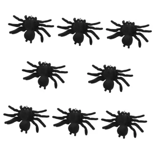 Produktbild: SAFIGLE Pin Spinne 8 STK Spinnenbrosche Halloween-Requisiten Realistische Spinne Festival-spinne Halloween Anhänger Funnytoys Halloween-Layout-Requisite Halloween-Party- Plüsch