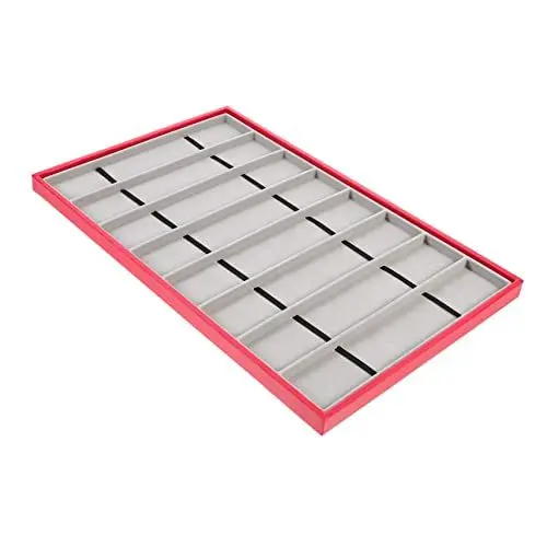 Produktbild: SAFIGLE Uhrendisplay-tablett Mit 8 Fächern Uhrenaufbewahrungsbox Roter Lederbesatz Und Innenausstattung