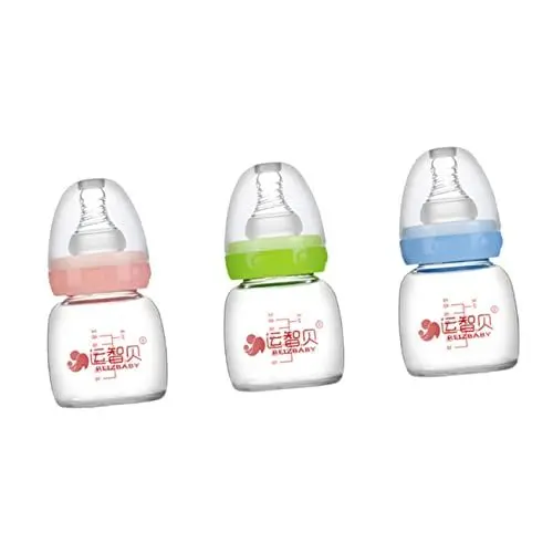 Produktbild: SAFIGLE Glaswasserflasche 3st Babyflasche Aus Glas Natürliche Babyflasche Klassische Babyflasche Babybrustflasche S?uglings Anti-kolik- Babyflasche Glas Kind Silikon Flüssige Medizin