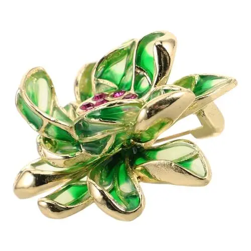 Produktbild: SAFIGLE Elegante Grüne Blumenbrosche Pin Frauen Blume Revers Brosche Clip -accessoire