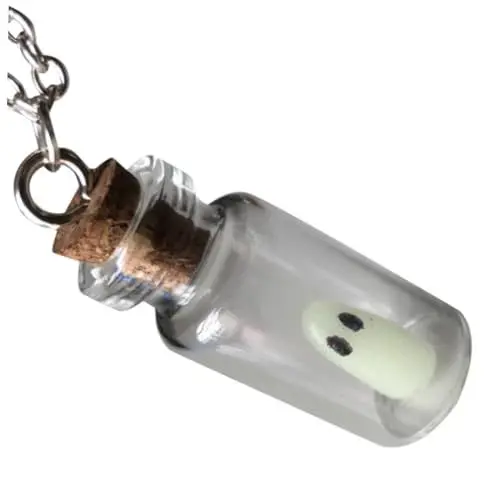 Produktbild: SAFIGLE Halloween-glow-in-the-dark-geister-halskette Im Dunkeln Leuchtende Halskette Miniflaschen Mit Kette Kleiner Geist in Einer Fläschchenkette Glas Dekoratives Gefäß Mit Deckel