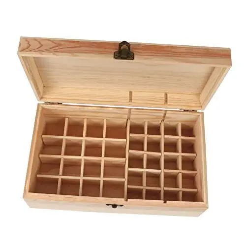 Produktbild: SAFIGLE Holzbox für Ätherische Öle Fächer Aufbewahrungskiste mit Deckel Praktischer Organizer für Aromatherapie Flaschen Leicht und Kompakt für Zuhause und Unterwegs