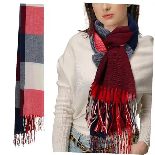 Produktbild: SAFIGLE Warmer Damen-kariertschal - Großer Schal Mit Quasten Perfektes Accessoire Für Sie