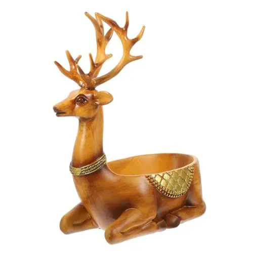 Produktbild: SAFIGLE Kasten Aufbewahrungsbox für Hirsche weihnachtshirsch figur Weihnachtsschmuckhalter aufbewahrungsdose Schmucktablett Schlüsselanhänger Wohnkultur Statue aus Kunstharz Hirschfigur
