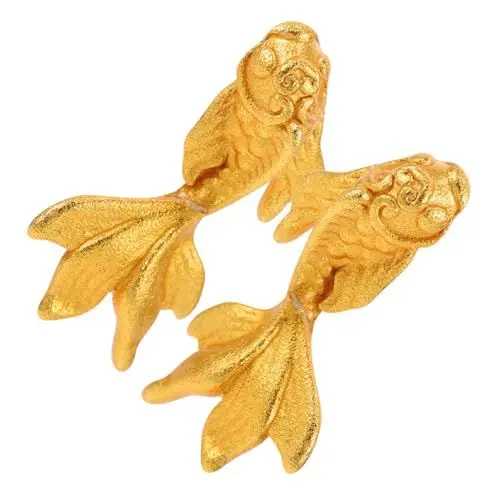 Produktbild: SAFIGLE Koi-ohrringe Aus Metall -ohrringe Schmuck Aus Goldfischen Karpfen-fisch-ohrringe Fischflossenschmuck Kleine Süße Statement-ohrringe Chinesische Fischfigur Legierung Golden