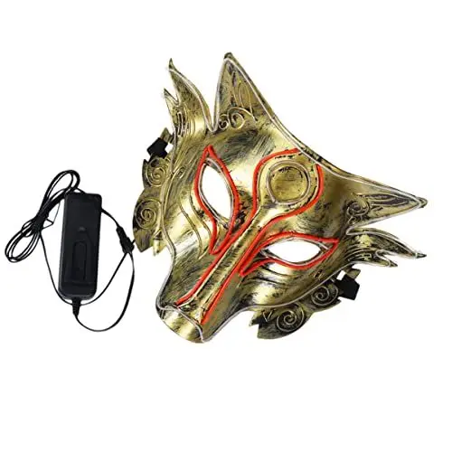 Produktbild: SAFIGLE Led-maske Wolf Halloween-wolfsmaske Halloween-maske in Wolfskopfform Wolfsmaske Für Erwachsene Geführtes Gesicht Werwolf-kostüm Wolf-halloween-maske Maskerade Kleidung El