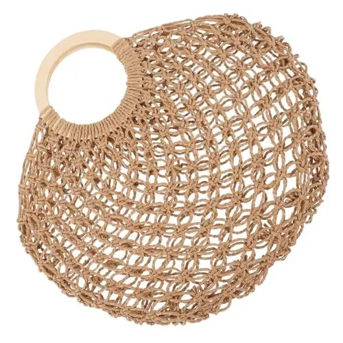 Produktbild: SAFIGLE Stroh-einkaufstasche Damen 2023 – Strandtasche Gewebte Strohhandtasche Mit Holzgriff Ideal Zum Einkaufen Für Partys Den Täglichen Gebrauch Und Reisen