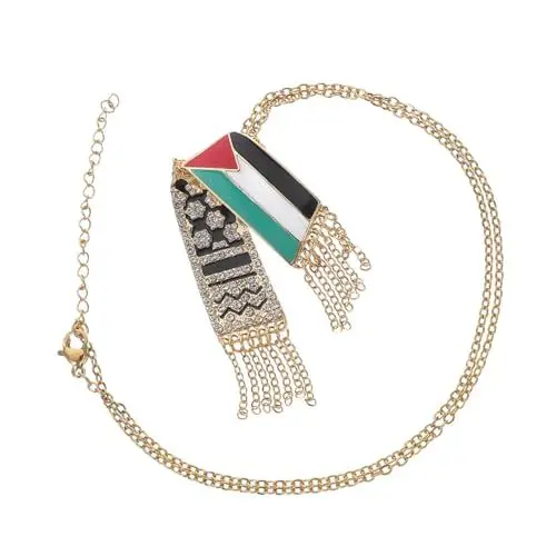 Produktbild: SAFIGLE Palästinensische Halskette Lanyard Halskette Palästinensischer Schal Halsdekoration Männliche Halskette Neuartige Halskette Halsanhänger Kette Halskette Palästina