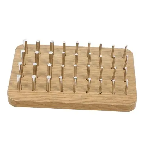 Produktbild: SAFIGLE Rehabilitationstrainer Steckbrett Aus Holz Und Edelstahl FüR Fingerfertigkeit Und Hand-Augen-Koordination 24X15.5X5.5Cm FüR Therapie Und Training