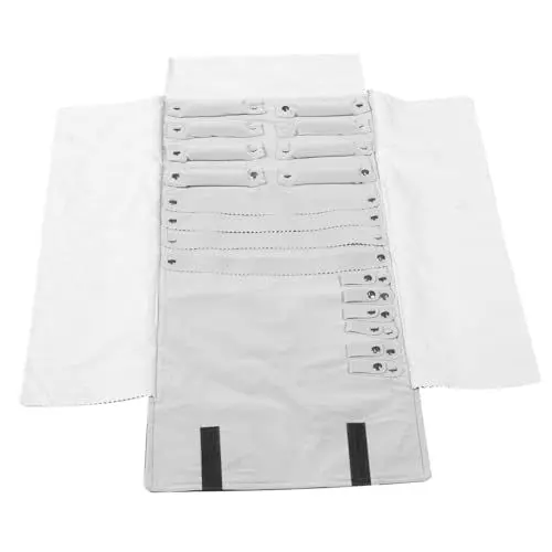 Produktbild: SAFIGLE Luxuriöse Schmuckrolle Mit Grauem Futter Reise-schmucketui Organizer Für Ohrringe Halsketten Und Armbänder