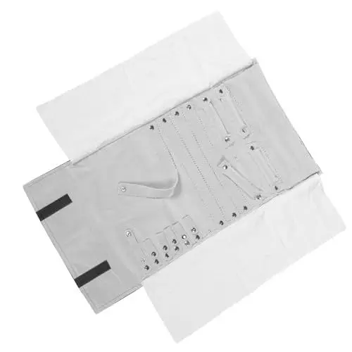Produktbild: SAFIGLE Tragbare Schmuckrolle Entwirrt Sichere Halskette Reise-Aufbewahrungstasche Display-Halter 12 Ketten (Schwarz Und Grau)