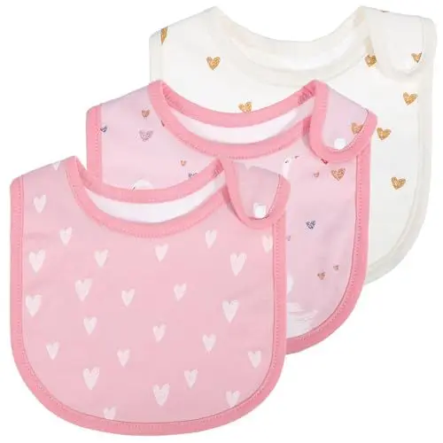 Produktbild: SAFIGLE Baby-lätzchen Für Mädchen Weiche Flanell-lätzchen Mit Druckknöpfen Sabbertücher Bezaubernde Designs 3er-pack