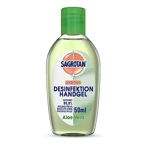 Produktbild: Sagrotan Hand-Desinfektionsgel mit Aloe Vera – Desinfektionsmittel für die Hände in praktischer Reisegröße – 1 x 50 ml