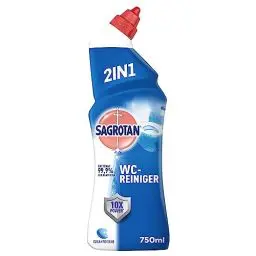 Produktbild: Sagrotan WC-Reiniger Ozeanfrische – 2in1 Reinigungsmittel mit Antischmutzfilm für langanhaltende WC-Frische – 1 x 750 ml