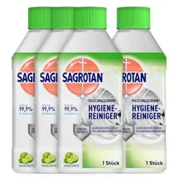 Produktbild: Sagrotan Waschmaschinen Hygiene-Reiniger Frische Limette – Maschinenreiniger für eine hygienische Waschmaschine – 4 x 250 ml