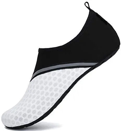 Produktbild: SAGUARO Damen Herren Badeschuhe Wasserschuhe Schwimmschuhe Männer Frauen Barfußschuhe für Strand,Pool,Meer,Wassersport,Surfen,Aqua Cycling,Segeln,Bootfahren,Windsurfen(Weiß, 40/41 EU)