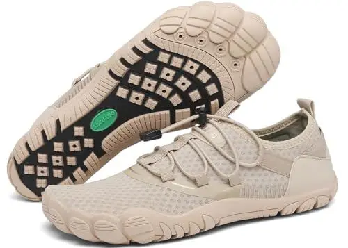 Produktbild: SAGUARO Badeschuhe Damen Herren Wasserschuhe Leicht Schwimmschuhe Schnell Trocknend Atmungsaktiv Strandschuhe Aquaschuhe rutschfeste Outdoor Barfußschuhe für Frauen Männer, Khaki, 42 EU