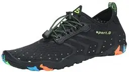 Produktbild: SAGUARO Badeschuhe Damen Herren Wasserschuhe Leicht Schwimmschuhe Schnell Trocknend Atmungsaktiv Strandschuhe Aquaschuhe rutschfeste Outdoor Barfußschuhe für Frauen Männer, Schwarz, 37 EU