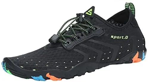 Produktbild: SAGUARO Badeschuhe Damen Herren Wasserschuhe Leicht Schwimmschuhe Schnell Trocknend Atmungsaktiv Strandschuhe Aquaschuhe rutschfeste Outdoor Barfußschuhe für Frauen Männer, Schwarz, 37 EU