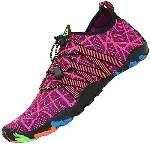 Produktbild: SAGUARO Badeschuhe Damen Herren Wasserschuhe Schwimmschuhe Schnelltrocken Aquaschuhe Strandschuhe Leicht Neoprenschuhe Surfschuhe rutschfeste Tauchschuhe Wassersportschuhe Stil 2:Rosa Gr.40 EU