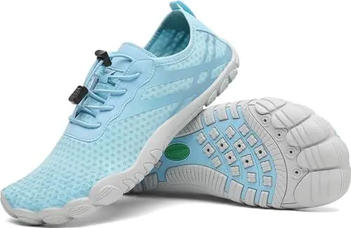 Produktbild: SAGUARO Badeschuhe Damen Herren Wasserschuhe Schwimmschuhe Schnelltrocken Aquaschuhe Strandschuhe Leicht Neoprenschuhe Surfschuhe rutschfeste Tauchschuhe Wassersportschuhe Tiefes Himmelblau Gr.39 EU
