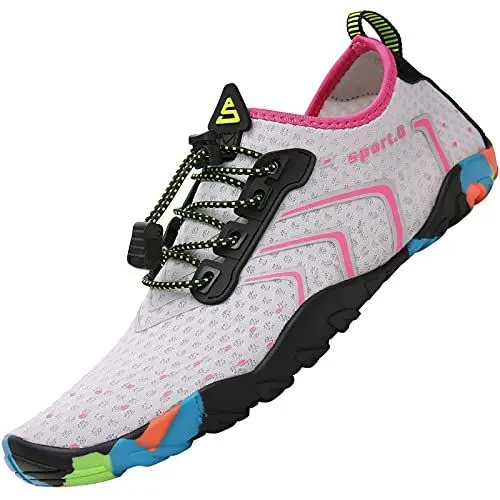 Produktbild: SAGUARO Badeschuhe Damen Wasserschuhe Frauen Schwimmschuhe Seeigelfest Strandschuhe rutschfeste Aquaschuhe Neoprenschuhe für Wassersport Schwimmen Beach, Hellrosa Gr.39 EU