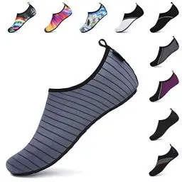 Produktbild: SAGUARO Badeschuhe Damen Wasserschuhe Herren Atmungsaktiv Strandschuhe für Yoga Aquaschuhe Frauen Surfschuhe Männer Sommer Strand Garten Wassersport Surfen Beach Anthrazit 38/39 EU