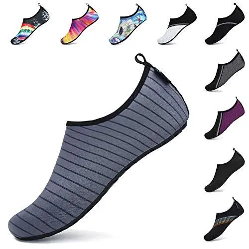 Produktbild: SAGUARO Badeschuhe Damen Wasserschuhe Herren Atmungsaktiv Strandschuhe für Yoga Aquaschuhe Frauen Surfschuhe Männer Sommer Strand Garten Wassersport Surfen Beach Anthrazit 38/39 EU