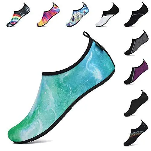 Produktbild: SAGUARO Badeschuhe Damen Wasserschuhe Herren Atmungsaktiv Strandschuhe für Yoga Aquaschuhe Frauen Surfschuhe Männer Sommer Strand Garten Wassersport Surfen Beach Aquagrün 38/39 EU