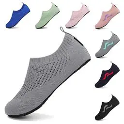 Produktbild: SAGUARO Badeschuhe Damen Wasserschuhe Herren Atmungsaktiv Strandschuhe für Yoga Aquaschuhe Frauen Surfschuhe Männer Sommer Strand Garten Wassersport Surfen Beach Grau 38/39 EU