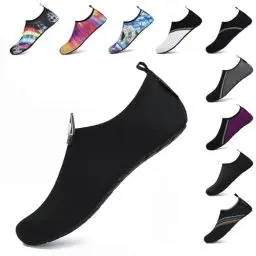 Produktbild: SAGUARO Badeschuhe Damen Wasserschuhe Herren Atmungsaktiv Strandschuhe für Yoga Aquaschuhe Frauen Surfschuhe Männer Sommer Strand Garten Wassersport Surfen Dunkel 38/39 EU