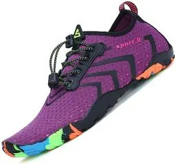 Produktbild: SAGUARO Badeschuhe Damen Wasserschuhe Schwimmschuhe Aquaschuhe Surfschuhe Barfuß rutschfeste Strandschuhe Wassersport Schuhe, Stil 1: Lila, 38 EU
