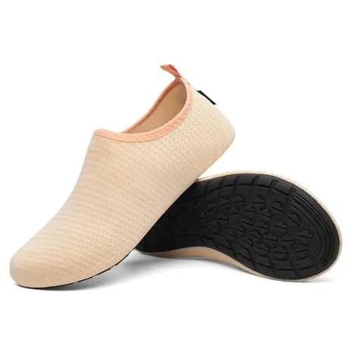 Produktbild: SAGUARO Badeschuhe Herren Wasserschuhe Damen Schwimmschuhe Aquaschuhe Schnell Trocknend Strandschuhe Surfschuhe Leicht Neoprenschuhe Wassersportschuhe Tauchschuhe Orange Gr. 40/41 EU
