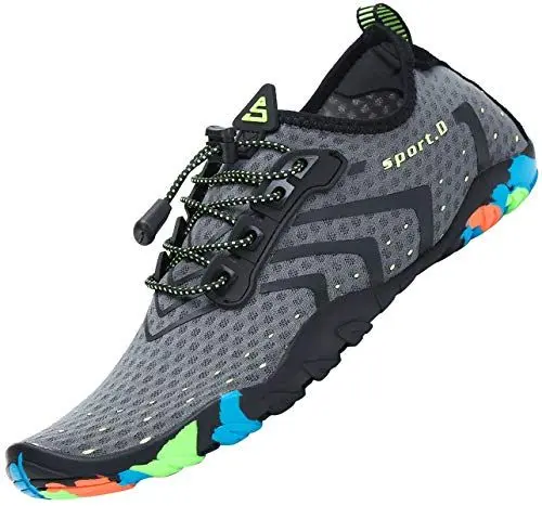 Produktbild: SAGUARO Badeschuhe Herren Wasserschuhe Damen - Schwimmschuhe rutschfeste Aquaschuhe Schnelltrocknende Strandschuhe Surfschuhe für Meer Steinstrand Surfen, Grau Gr.43 EU